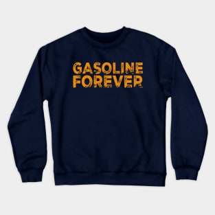 Gasoline Forever Text Fire Crewneck Sweatshirt